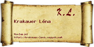 Krakauer Léna névjegykártya